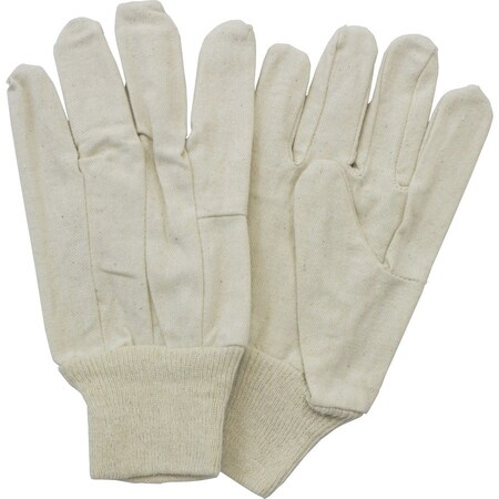 Safety Zone Canvas Gloves, Knit Wrist, 12 PR/DZ, Natural SZNGC08MN1P